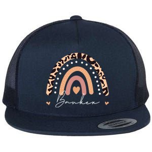 Banker Leopard Rainbow Appreciation Banking Cute Gift Flat Bill Trucker Hat