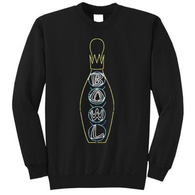 Big Lebowski Retro Neon Crown Bowling Pin Graphic Sweatshirt