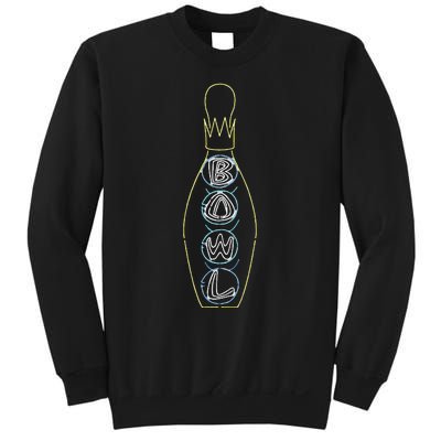 Big Lebowski Retro Neon Crown Bowling Pin Graphic Sweatshirt