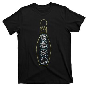 Big Lebowski Retro Neon Crown Bowling Pin Graphic T-Shirt