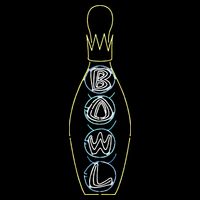 Big Lebowski Retro Neon Crown Bowling Pin Graphic Flatbill Hat