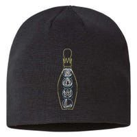 Big Lebowski Retro Neon Crown Bowling Pin Graphic Sustainable Beanie