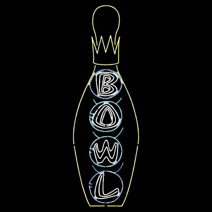 Big Lebowski Retro Neon Crown Bowling Pin Graphic Kids T-Shirt