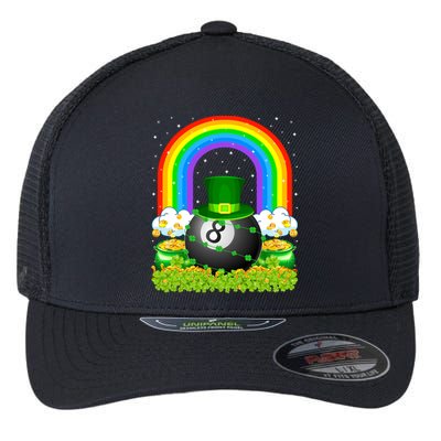 Billiards Lover Rainbow Leprechaun Billiards St Patricks Day Cool Gift Flexfit Unipanel Trucker Cap