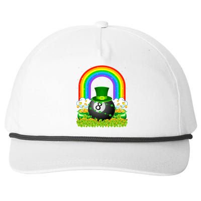 Billiards Lover Rainbow Leprechaun Billiards St Patricks Day Cool Gift Snapback Five-Panel Rope Hat