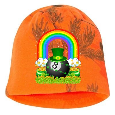 Billiards Lover Rainbow Leprechaun Billiards St Patricks Day Cool Gift Kati - Camo Knit Beanie