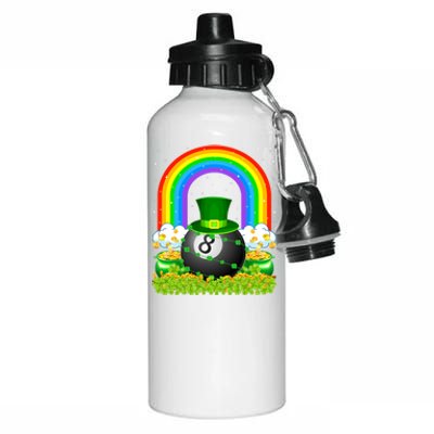 Billiards Lover Rainbow Leprechaun Billiards St Patricks Day Cool Gift Aluminum Water Bottle