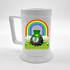 Billiards Lover Rainbow Leprechaun Billiards St Patricks Day Cool Gift Beer Stein