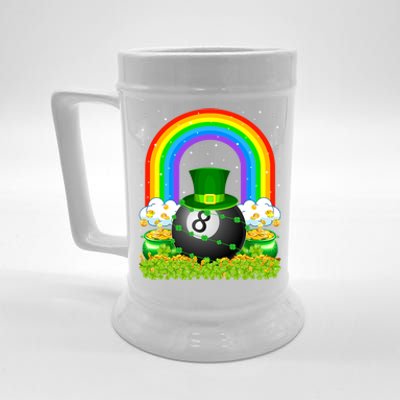 Billiards Lover Rainbow Leprechaun Billiards St Patricks Day Cool Gift Beer Stein