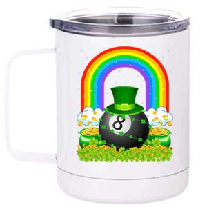 Billiards Lover Rainbow Leprechaun Billiards St Patricks Day Cool Gift 12 oz Stainless Steel Tumbler Cup