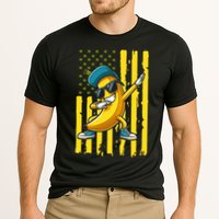Banana Lover Retro American Flag Dabbing Cooling Performance Crew T-Shirt