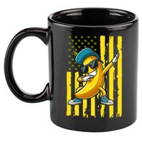 Banana Lover Retro American Flag Dabbing 11oz C Handle Ceramic Mug