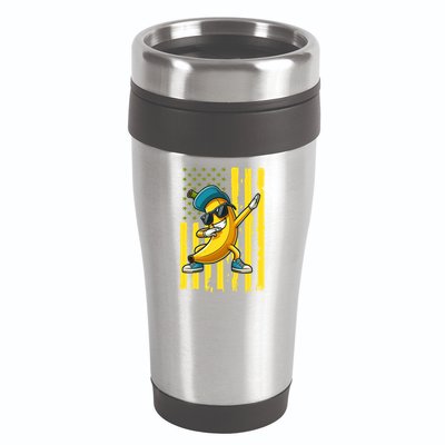 Banana Lover Retro American Flag Dabbing 16oz Travel Tumbler