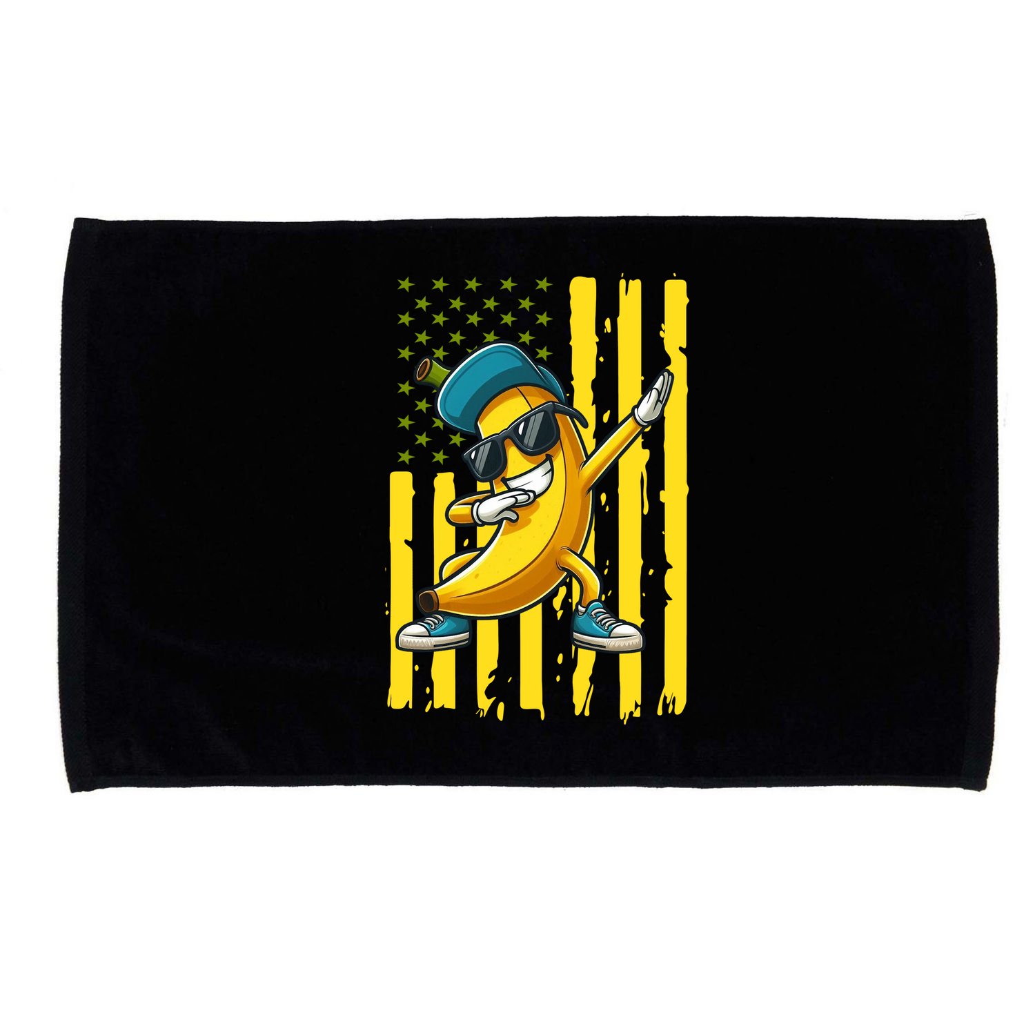 Banana Lover Retro American Flag Dabbing Microfiber Hand Towel