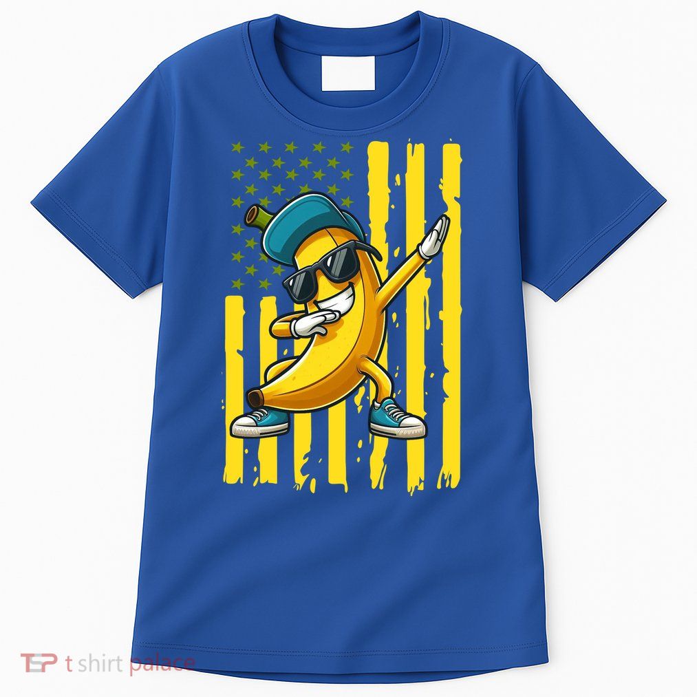 Banana Lover Retro American Flag Dabbing Tall T-Shirt
