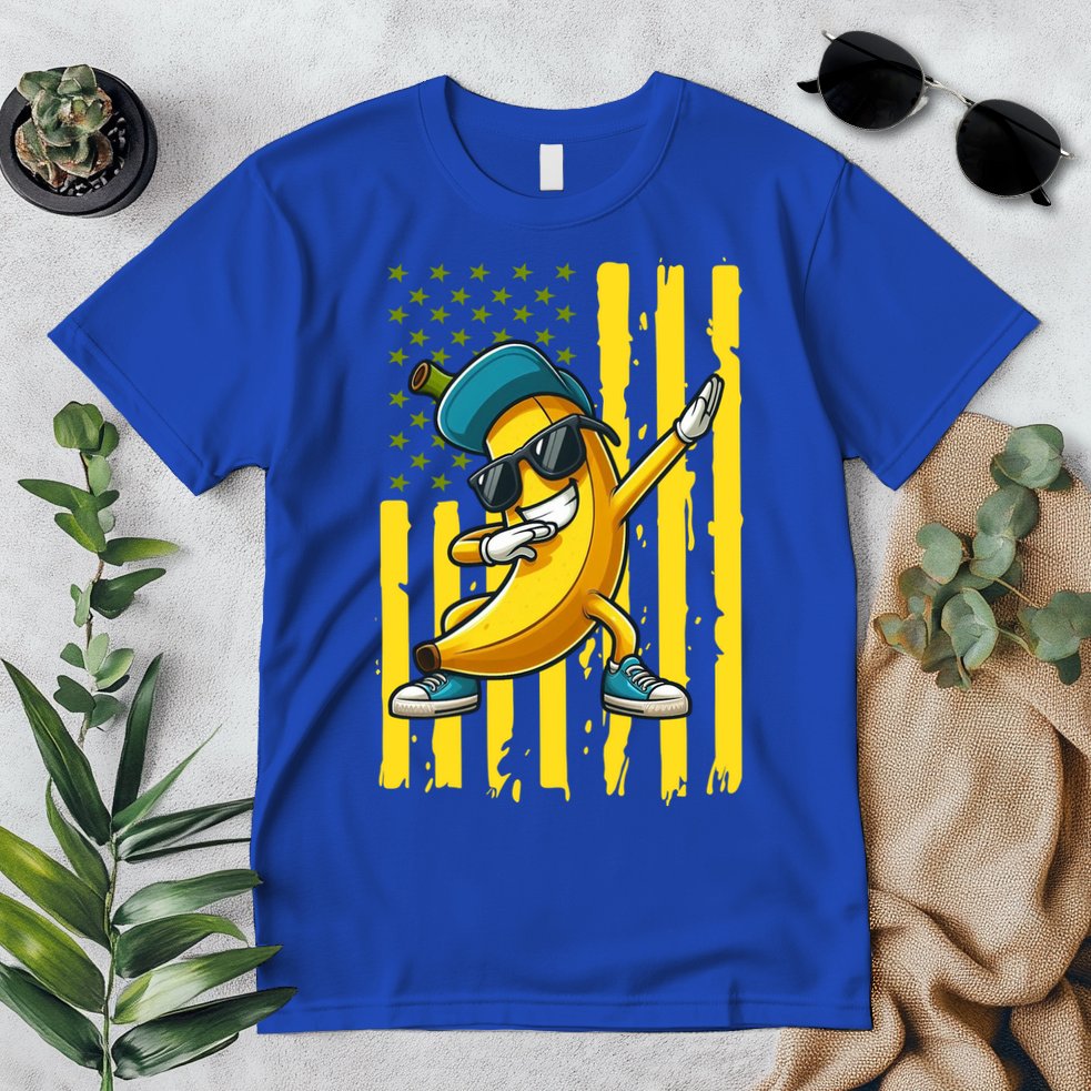 Banana Lover Retro American Flag Dabbing Premium T-Shirt