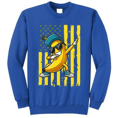 Banana Lover Retro American Flag Dabbing Tall Sweatshirt
