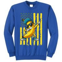 Banana Lover Retro American Flag Dabbing Tall Sweatshirt