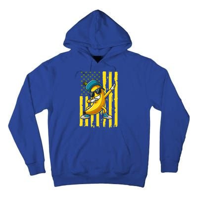 Banana Lover Retro American Flag Dabbing Tall Hoodie