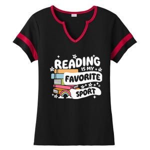 Books Lover Reading Is My Favorite Sport Bookworm Book Ladies Halftime Notch Neck Tee