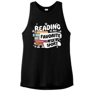 Books Lover Reading Is My Favorite Sport Bookworm Book Ladies PosiCharge Tri-Blend Wicking Tank