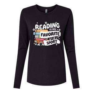 Books Lover Reading Is My Favorite Sport Bookworm Book Womens Cotton Relaxed Long Sleeve T-Shirt