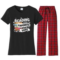 Books Lover Reading Is My Favorite Sport Bookworm Book Women's Flannel Pajama Set