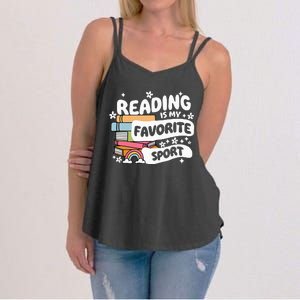 Books Lover Reading Is My Favorite Sport Bookworm Book Women's Strappy Tank