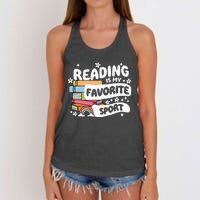 Books Lover Reading Is My Favorite Sport Bookworm Book Women's Knotted Racerback Tank