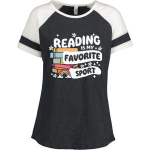 Books Lover Reading Is My Favorite Sport Bookworm Book Enza Ladies Jersey Colorblock Tee