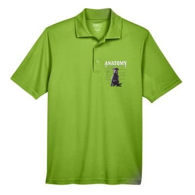 Black Labrador Retriever Anatomy Funny Cute Dog Mom Dad Men's Origin Performance Pique Polo