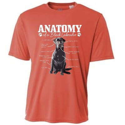 Black Labrador Retriever Anatomy Funny Cute Dog Mom Dad Cooling Performance Crew T-Shirt