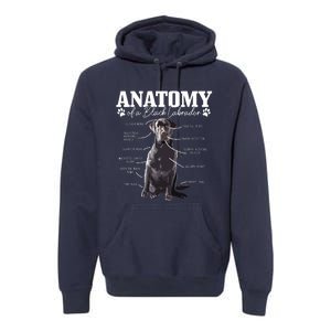 Black Labrador Retriever Anatomy Funny Cute Dog Mom Dad Premium Hoodie