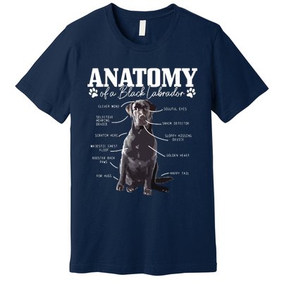 Black Labrador Retriever Anatomy Funny Cute Dog Mom Dad Premium T-Shirt