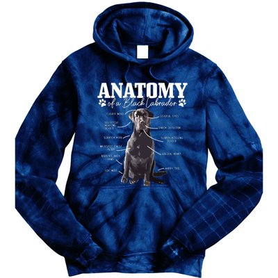 Black Labrador Retriever Anatomy Funny Cute Dog Mom Dad Tie Dye Hoodie