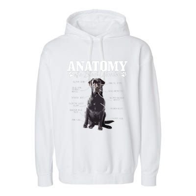 Black Labrador Retriever Anatomy Funny Cute Dog Mom Dad Garment-Dyed Fleece Hoodie