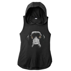 Black Labrador Retriever Ladies PosiCharge Tri-Blend Wicking Draft Hoodie Tank