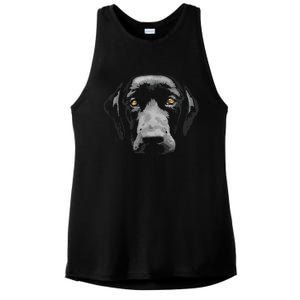 Black Labrador Retriever Ladies PosiCharge Tri-Blend Wicking Tank