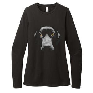 Black Labrador Retriever Womens CVC Long Sleeve Shirt