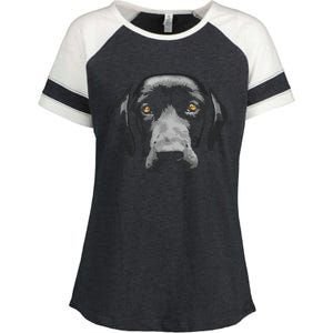 Black Labrador Retriever Enza Ladies Jersey Colorblock Tee