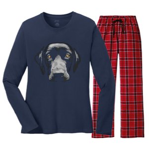 Black Labrador Retriever Women's Long Sleeve Flannel Pajama Set 