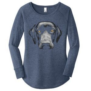 Black Labrador Retriever Women's Perfect Tri Tunic Long Sleeve Shirt