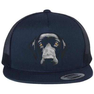 Black Labrador Retriever Flat Bill Trucker Hat