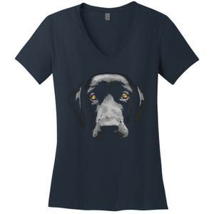 Black Labrador Retriever Women's V-Neck T-Shirt