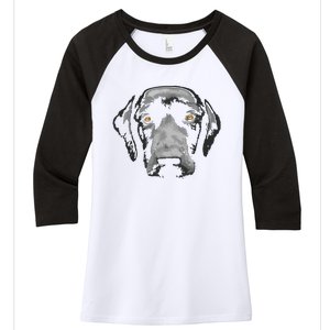 Black Labrador Retriever Women's Tri-Blend 3/4-Sleeve Raglan Shirt