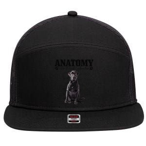 Black Labrador Retriever Anatomy Funny Cute Dog Mom Dad 7 Panel Mesh Trucker Snapback Hat