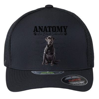 Black Labrador Retriever Anatomy Funny Cute Dog Mom Dad Flexfit Unipanel Trucker Cap