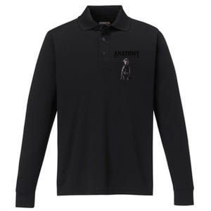 Black Labrador Retriever Anatomy Funny Cute Dog Mom Dad Performance Long Sleeve Polo