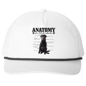 Black Labrador Retriever Anatomy Funny Cute Dog Mom Dad Snapback Five-Panel Rope Hat