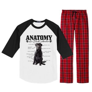 Black Labrador Retriever Anatomy Funny Cute Dog Mom Dad Raglan Sleeve Pajama Set